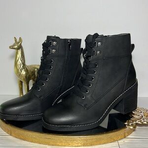 Jessica Cline Women’s Shoes Ankle Heels Lace up Boots Size 8.5 and 9 Black